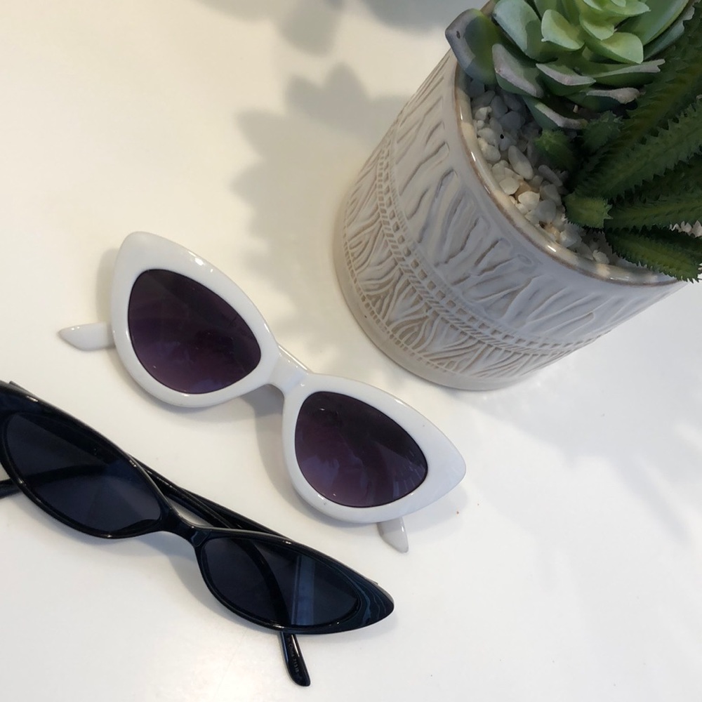 White or black sunglasses
